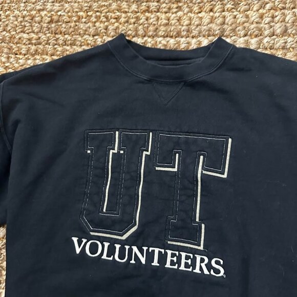 Vintage Tennessee Volunteers Sweatshirt Men Large Black Embroidered - Picture 1 of 9